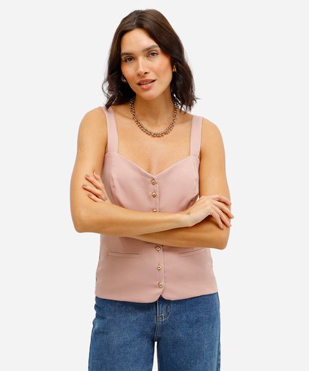 blusa feminina acetinada decote coração rosa P blusa feminina acetinada decote coração rosa P