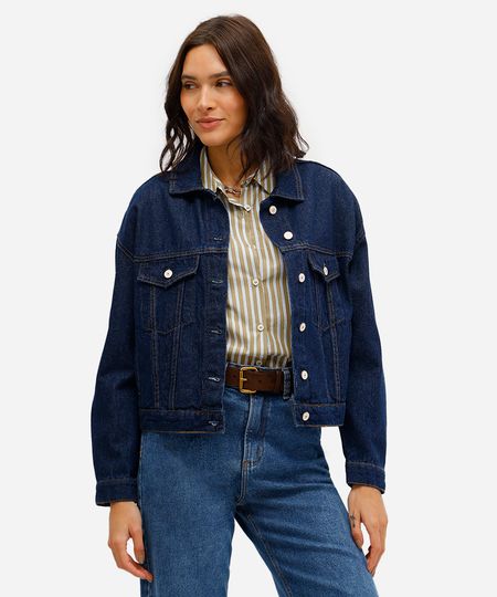 jaqueta feminina jeans azul P jaqueta feminina jeans azul P