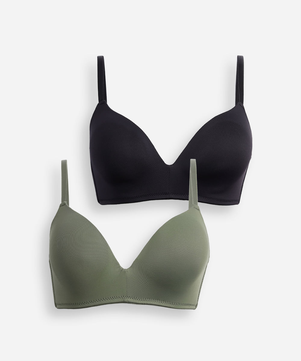 kit de 2 sutiãs meia taça colorido