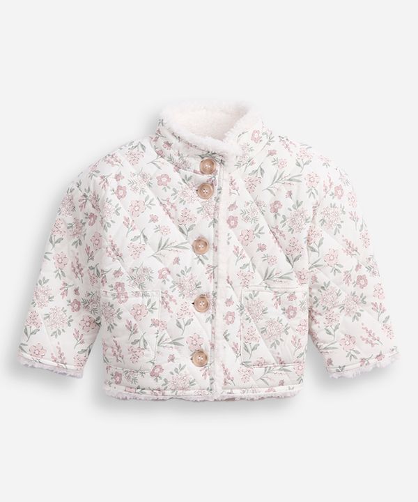 jaqueta puffer infantil matelassê floral colorida 2