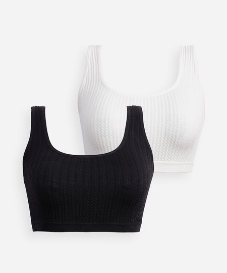 kit de 2 sutiãs sem costura texturizado colorido P kit de 2 sutiãs sem costura texturizado colorido P
