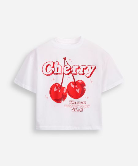 camiseta boxy juvenil cropped cereja branca 14