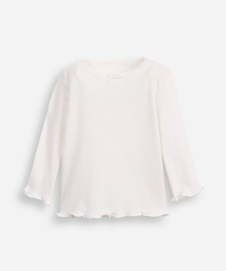blusa infantil texturizada com laço off white 2
