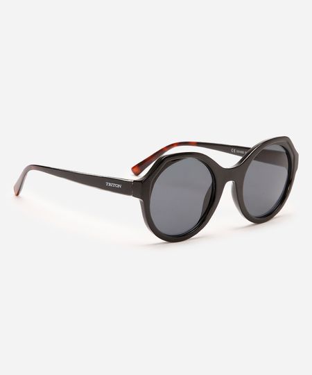 óculos de sol redondo triton feminino preto UNICO