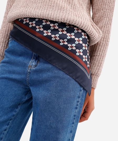 lenço feminino estampado acetinado colorido UNICO
