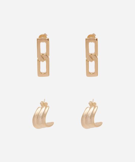 kit de brinco feminino vintage minimal dourado UNICO