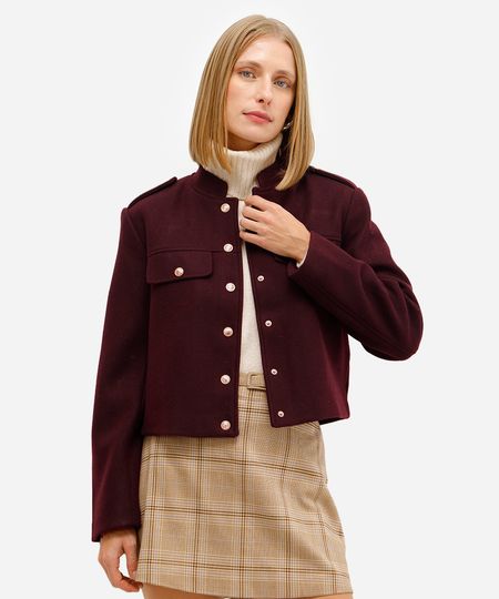 casaco feminino texturizado vinho M