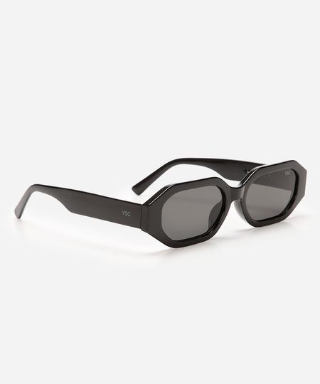 óculos de sol oval preto UNICO