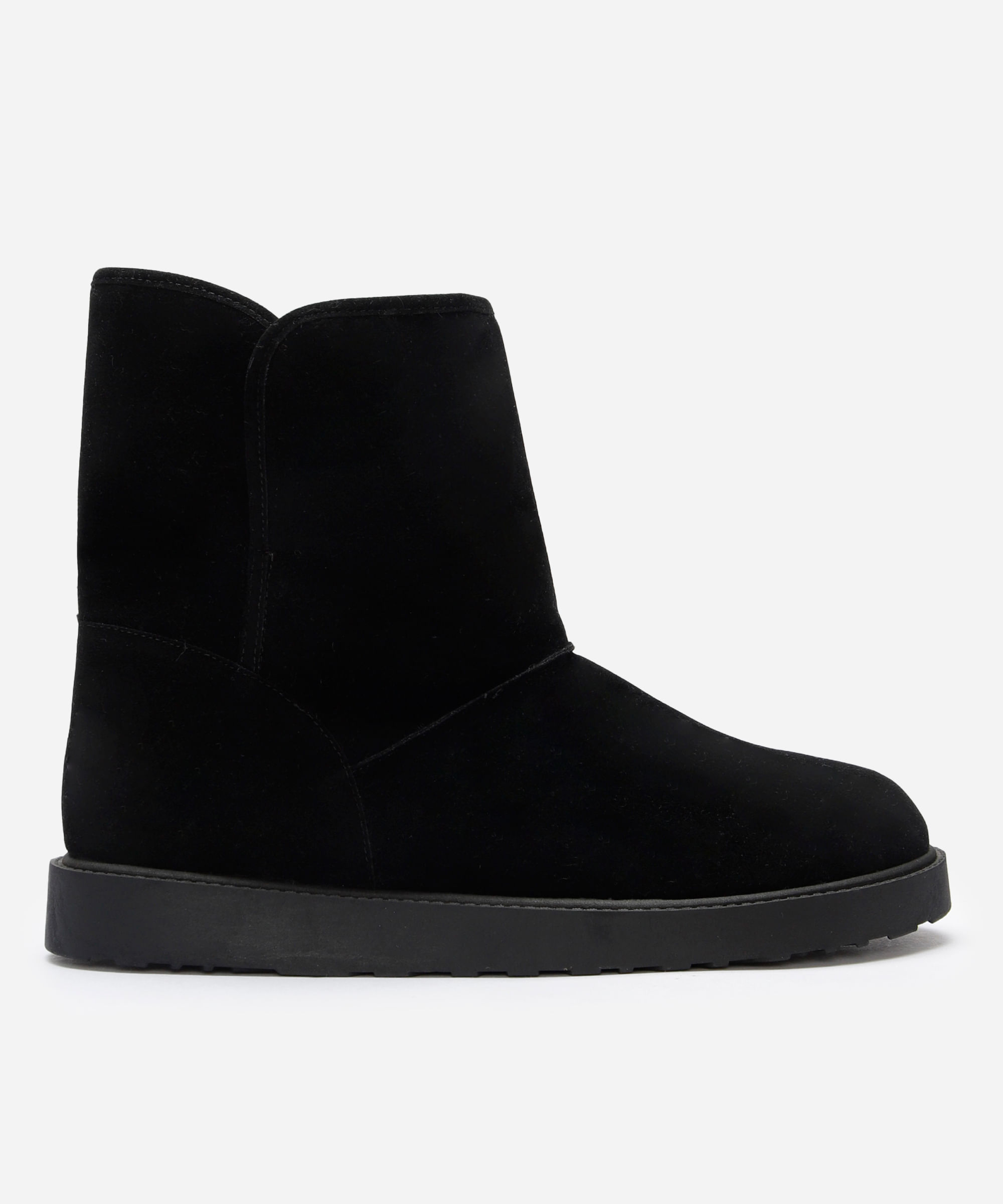 bota de camurça com forro de pelúcia oneself preta