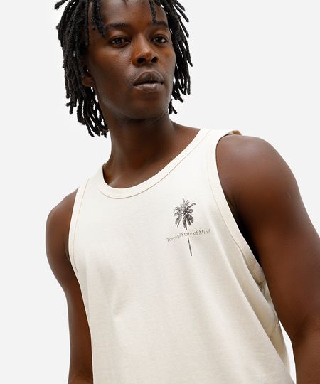 regata masculina de algodão estampada bege P