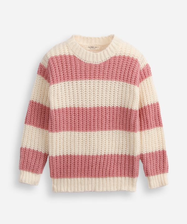 suéter infantil de tricot listrado rosa 6