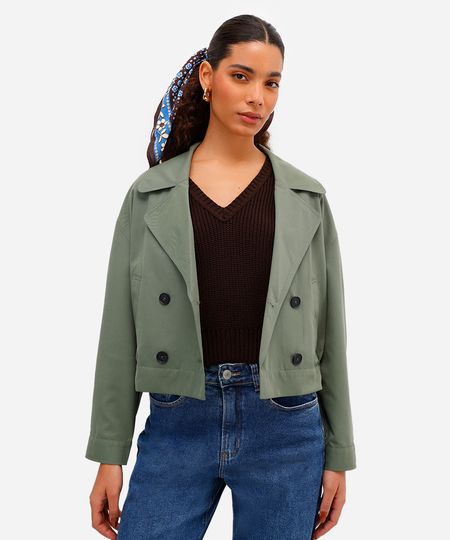 jaqueta feminina com botões verde GG jaqueta feminina com botões verde GG
