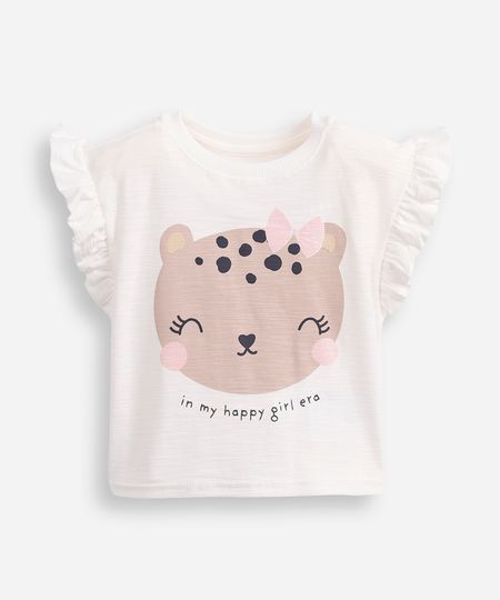blusa infantil manga curta babados oncinha off white 3