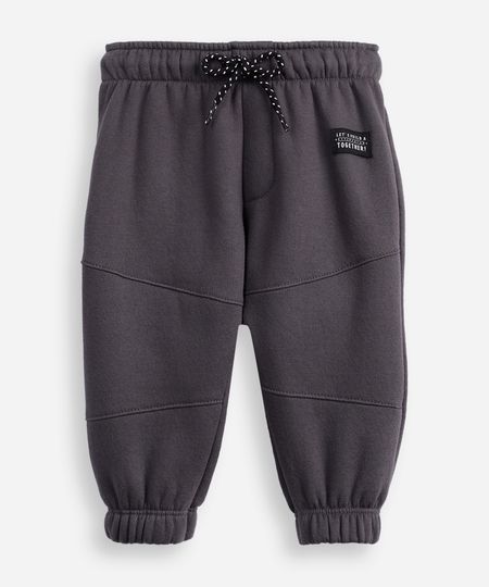 calça jogger de moletom infantil recortes cinza 1 calça jogger de moletom infantil recortes cinza 1