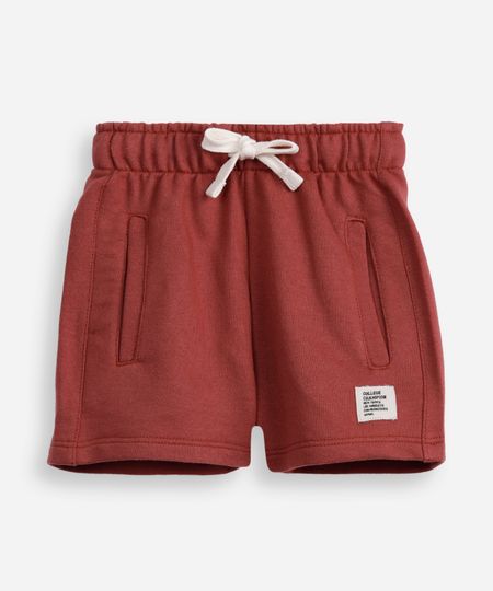 bermuda infantil moletinho vermelho 4
