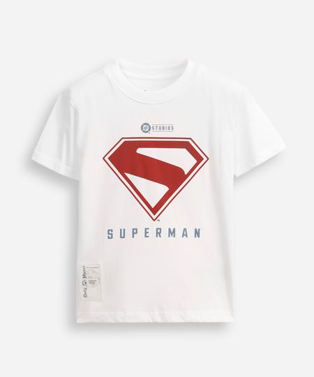 camiseta manga curta superman algodão off white 10 camiseta manga curta superman algodão off white 10
