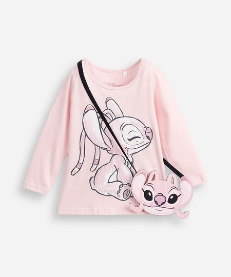 blusa infantil manga longa angel algodão rosa 3 blusa infantil manga longa angel algodão rosa 3