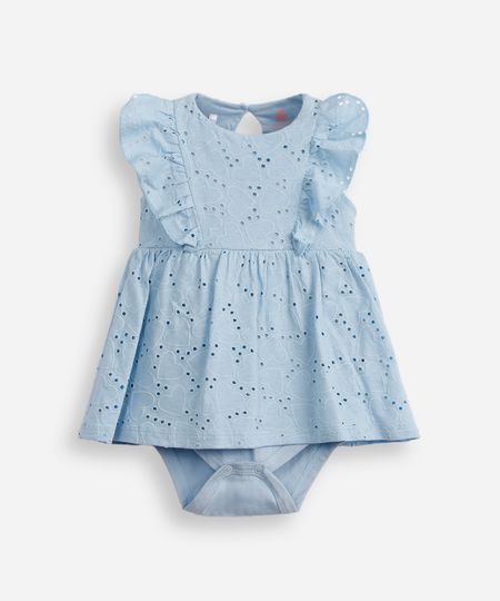 body saia laise babado azul 6-9