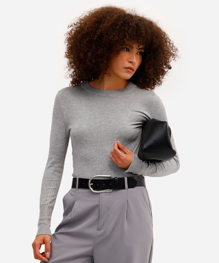 suéter de tricô com botões vinho - cinza mescla claro GG suéter de tricô com botões vinho - cinza mescla claro GG