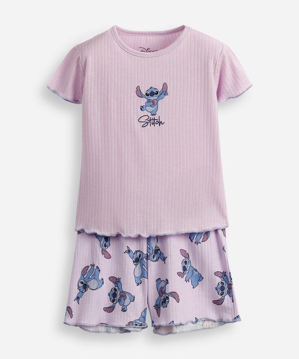 pijama curto infantil stitch lilás 14