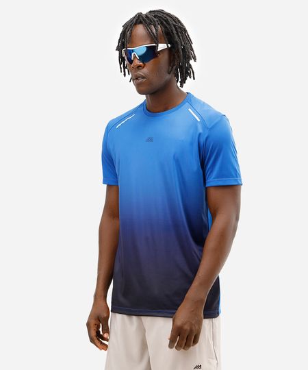 camiseta masculina esportiva ace degradê azul P
