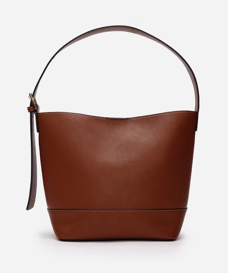 bolsa tiracolo alça ajustável marrom UNICO