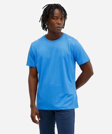 camiseta masculina run esportiva ace texturizada azul P