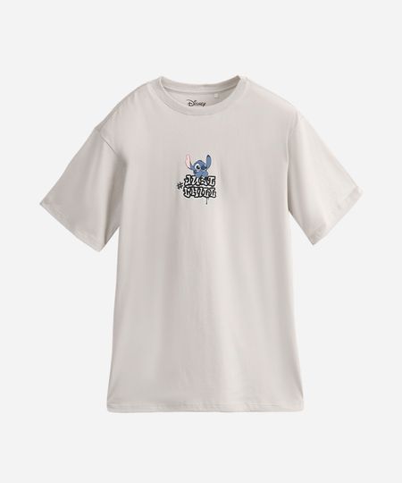 camiseta juvenil de algodão stitch cinza 10