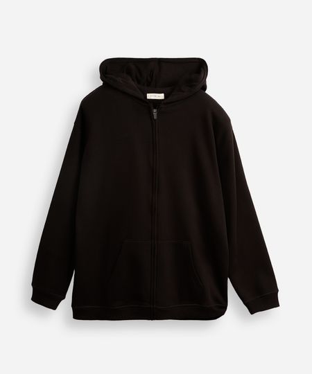 blusão juvenil de moletom felpado oversized com capuz preto 16 blusão juvenil de moletom felpado oversized com capuz preto 16