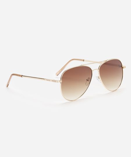 óculos de sol aviador unissex triton dourado UNICO