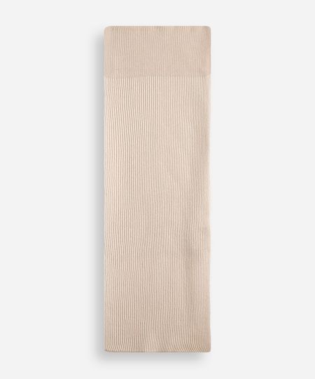 cachecol de tricot canelado off white UNICO