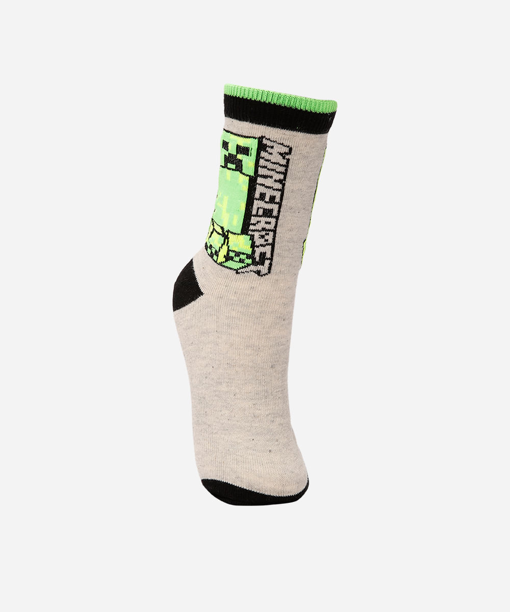 kit duas meias cao médio minecraft colorido