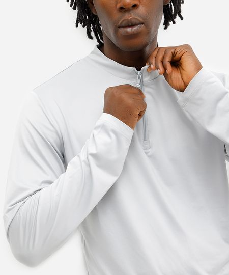 blusa masculina esportiva ace gola alta cinza M blusa masculina esportiva ace gola alta cinza M