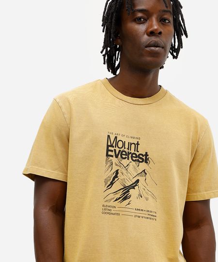 camiseta masculina de algodão everest estonada amarela P