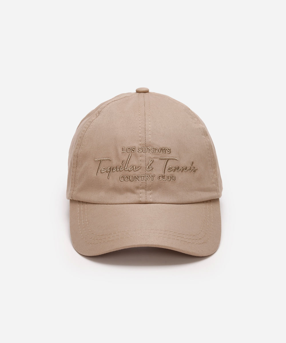 boné aba curva bordado tequila e tennis bege