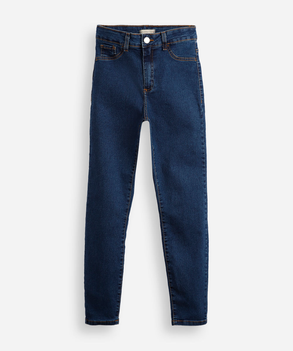 calça skinny juvenil jeans azul