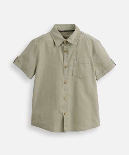 camisa infantil de algodão manga curta com bolso verde 8 camisa infantil de algodão manga curta com bolso verde 8