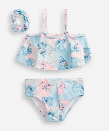 biquíni infantil stitch com scrunchie colorido 6 biquíni infantil stitch com scrunchie colorido 6