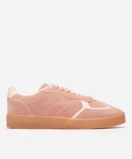 tênis casual feminino com recortes rosa 36