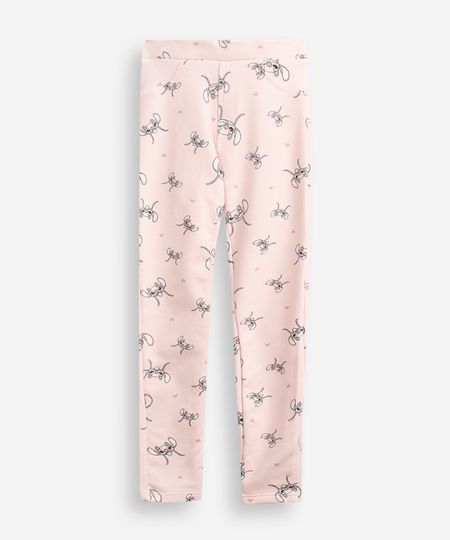 calça legging infantil de algodão angel stitch rosa 4