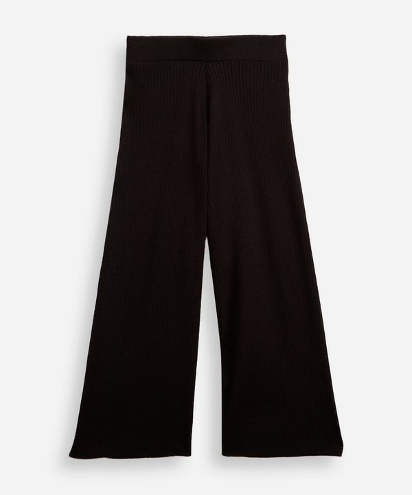 calça reta infantil de tricot canelado preta 12