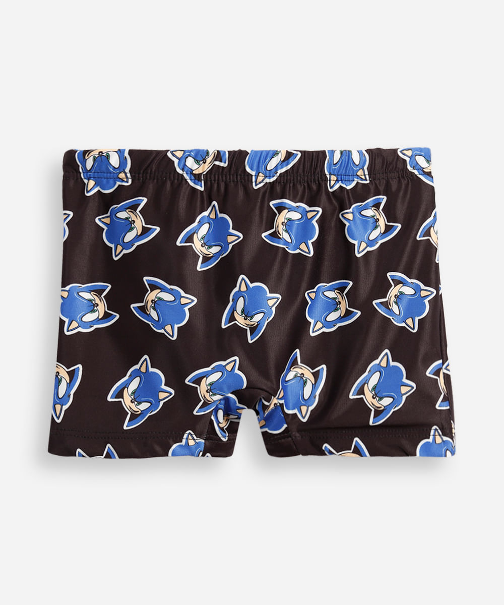 sunga infantil sonic preta