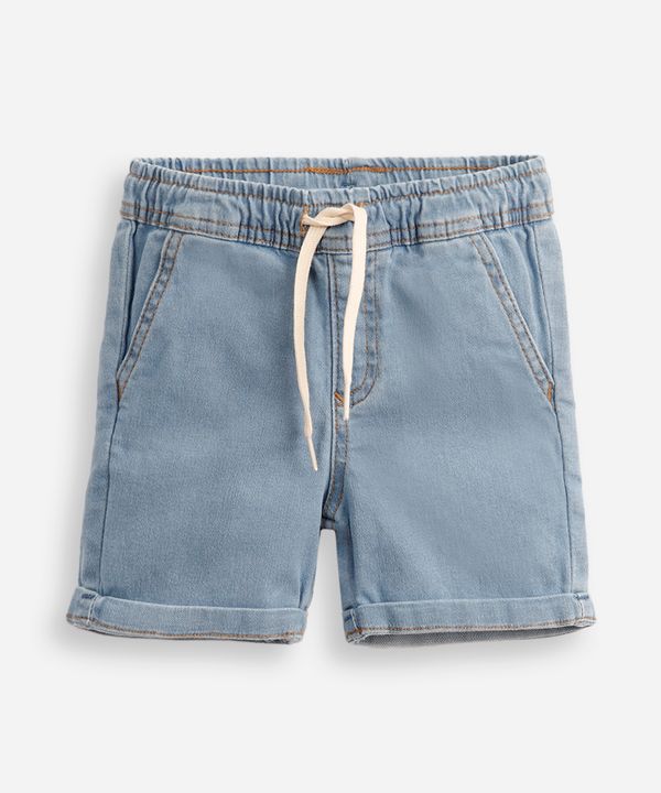 short infantil jeans cós elástico azul 3