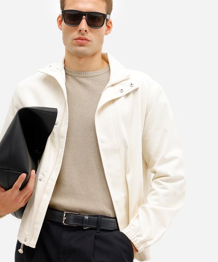 jaqueta masculina de algodão off white P jaqueta masculina de algodão off white P