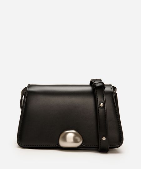 bolsa transversal estruturada preta UNICO
