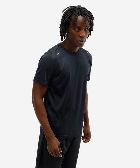 camiseta masculina run esportiva ace texturizada preta P