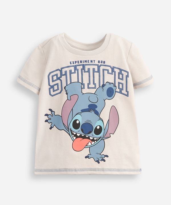 camiseta infantil de algodão stitch cinza 1