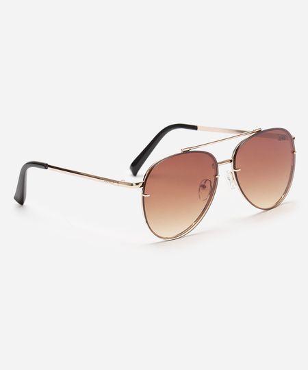 óculos de sol aviador triton dourado UNICO