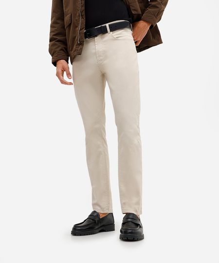 calça slim masculina de sarja bege 40 calça slim masculina de sarja bege 40