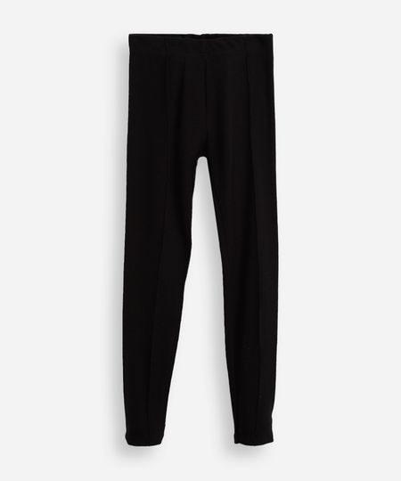 calça legging infantil canelada com nervura preta 8
